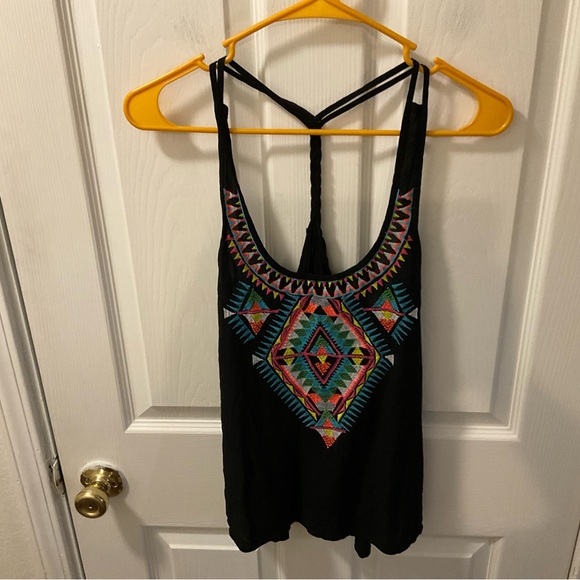 love on a hanger Tops - Black Embroidered Women's Top